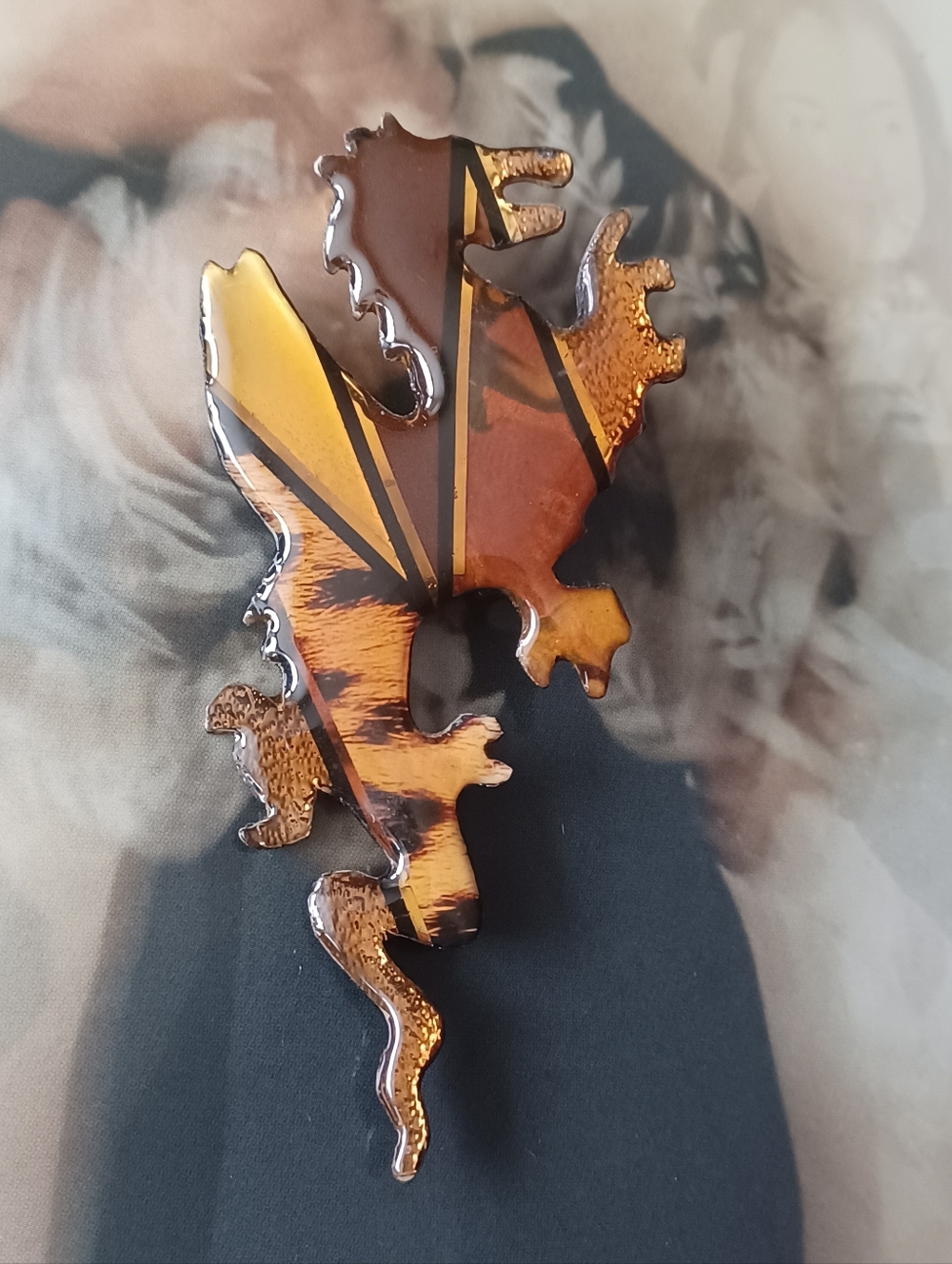 Vintage 1997 John Crutchfield Metallic Arts Dragon Brooch 🐲 - Picture 5 of 8